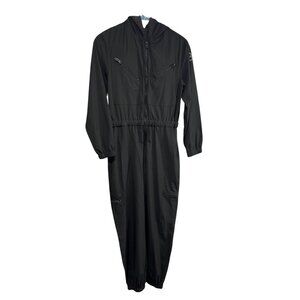 Black Biodegradable BioRomper W/ Zippered Pockets & Hood Size Small DH11